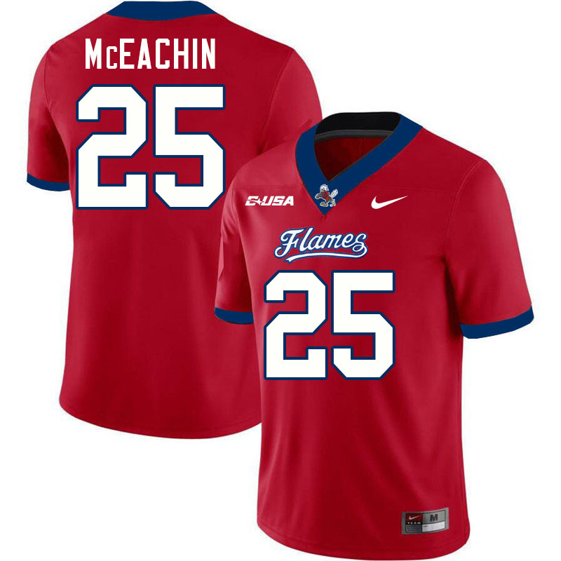 Liberty Flames #25 Miles McEachin College Football Jerseys Stitched-Red